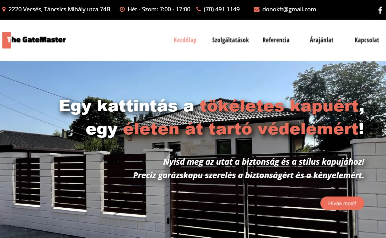Üzleti weboldal készítés és konverziónövelés - Dono Kapuszerviz