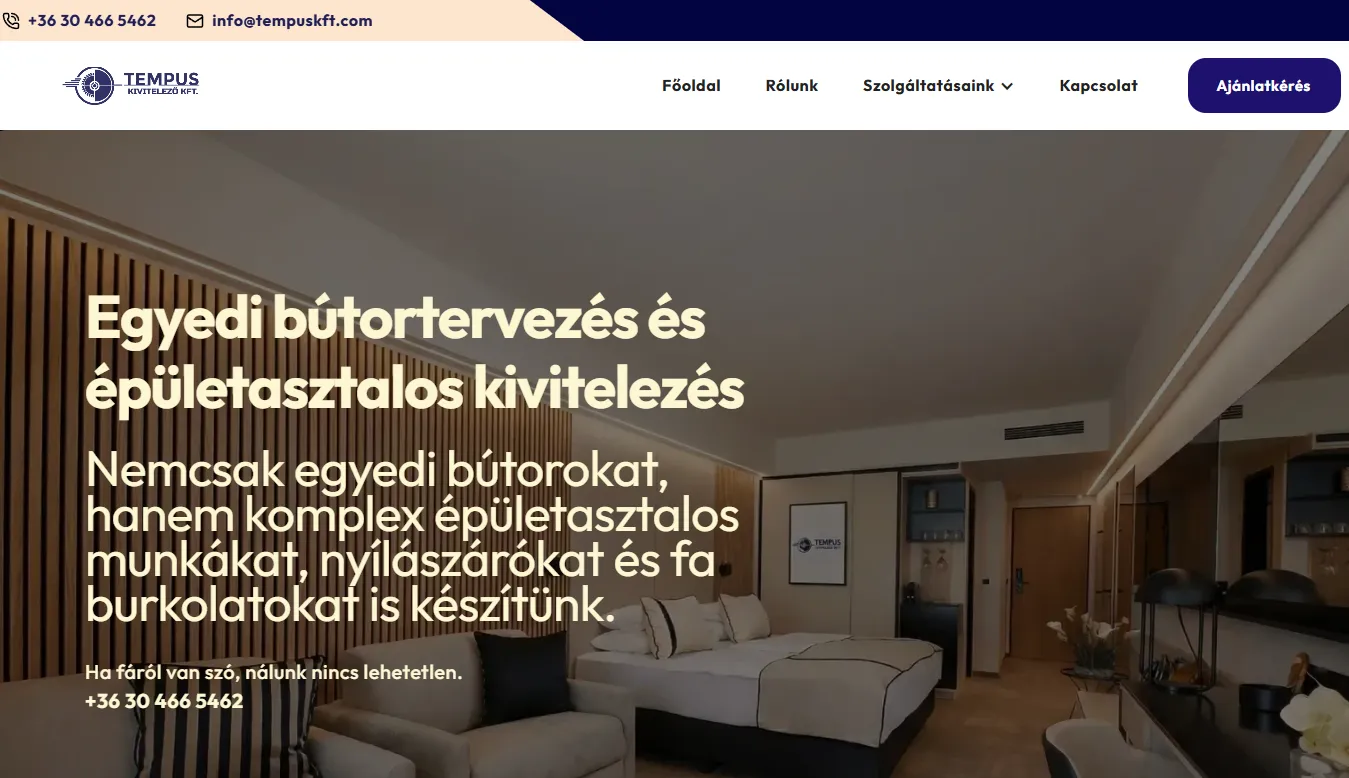 Egyedi weboldal készítés és logótervezés - Tempus Kft.